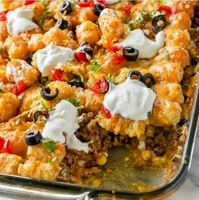 Taco Tater Casserole  OMG DONT LOSE IT