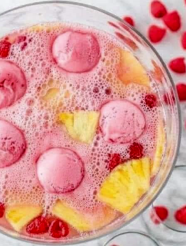 So pretty and so !!Raspberry Sherbet Party Punch
