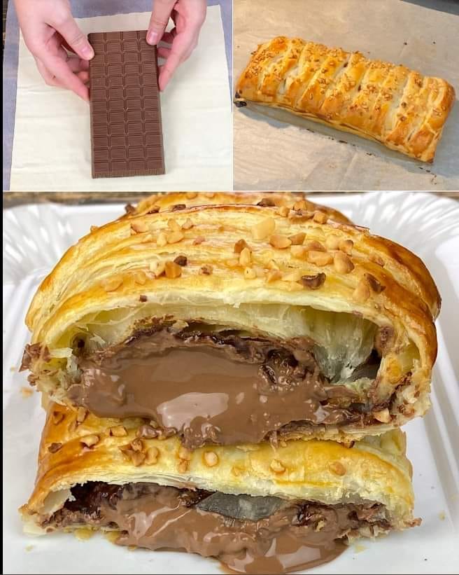 Puff pastry and chocolate braid 
