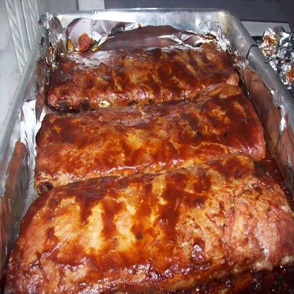 Pork rib with barbucue sauce